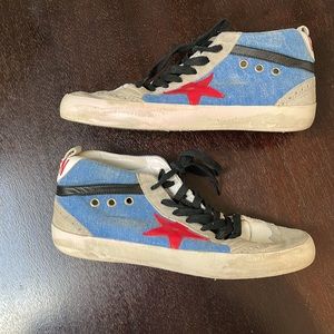 Midstars Blue Denim w/ Red star & suede/leather